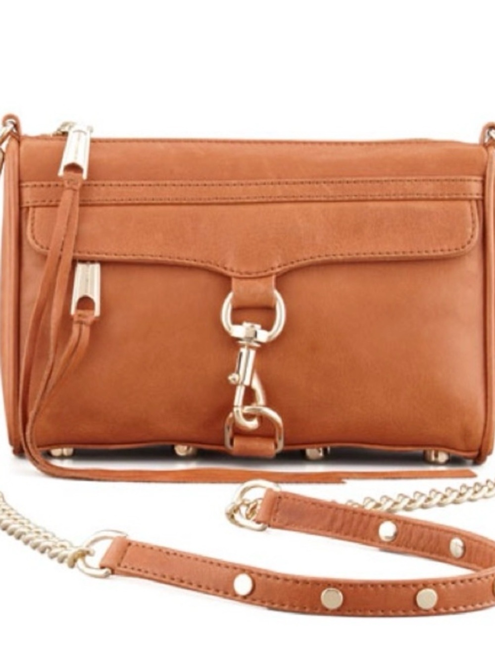 Rebecca Minkoff Tan Leather Mini Crossbody with Gold Hardware